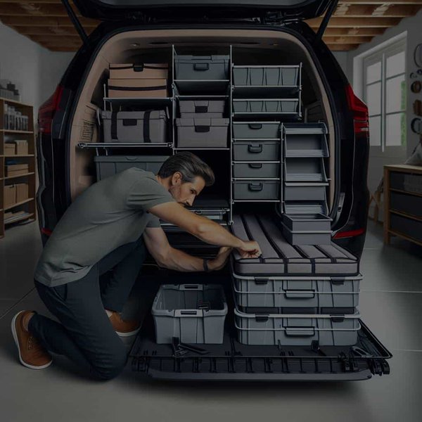 Comment installer un système de rangement modulaire dans le coffre d'une voiture familiale ?